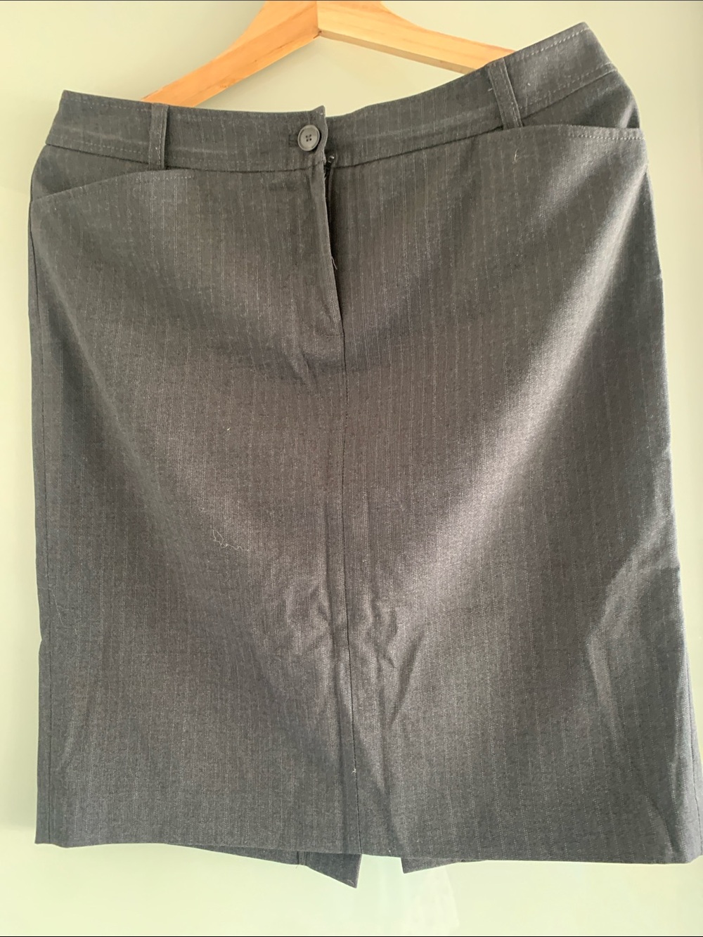 Classic Women's Charcoal Pinstripe Pencil Skirt